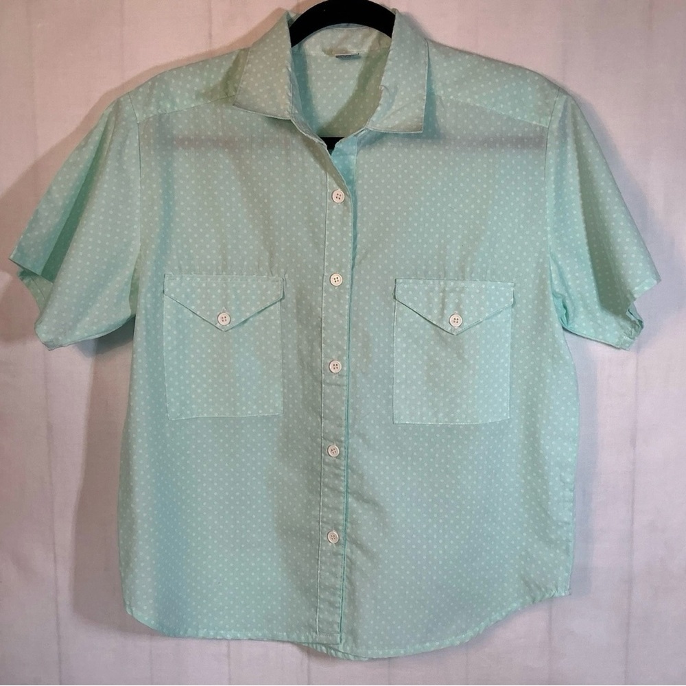 Mint Green Short Sleeve Blouse